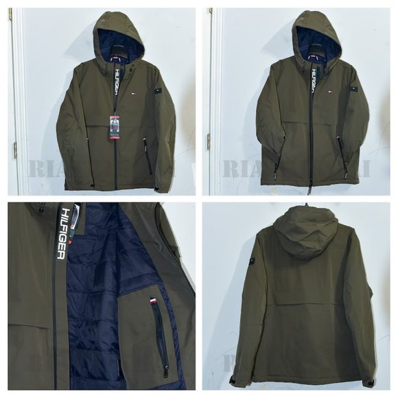 GREEN Tommy‎ Hilfiger Men’s Performance Hooded Jacket - Picture 1 of 10
